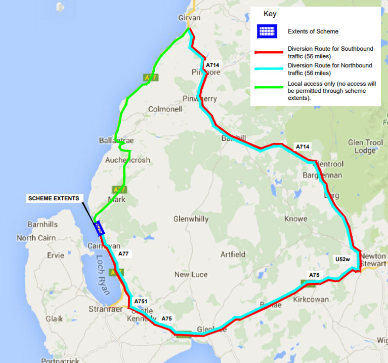 stena line cairnryan diversion route sept 2017