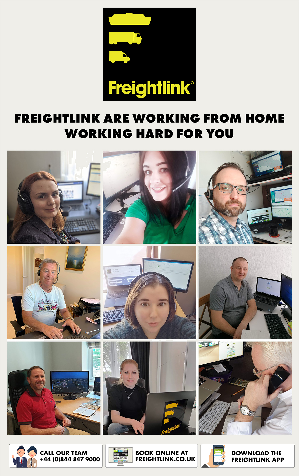 Freightlink team working from home